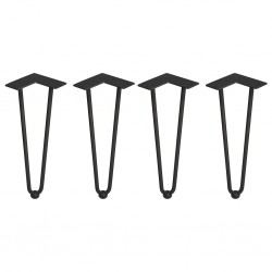 Tischbeine schwarz mit 3 Stangen 71mm, 4er Set