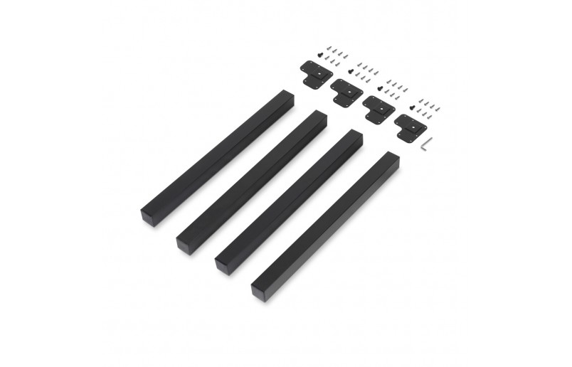 Tischbeine schwarz 710mm quadratisch 50x50 mm, Satz von 4 Stück