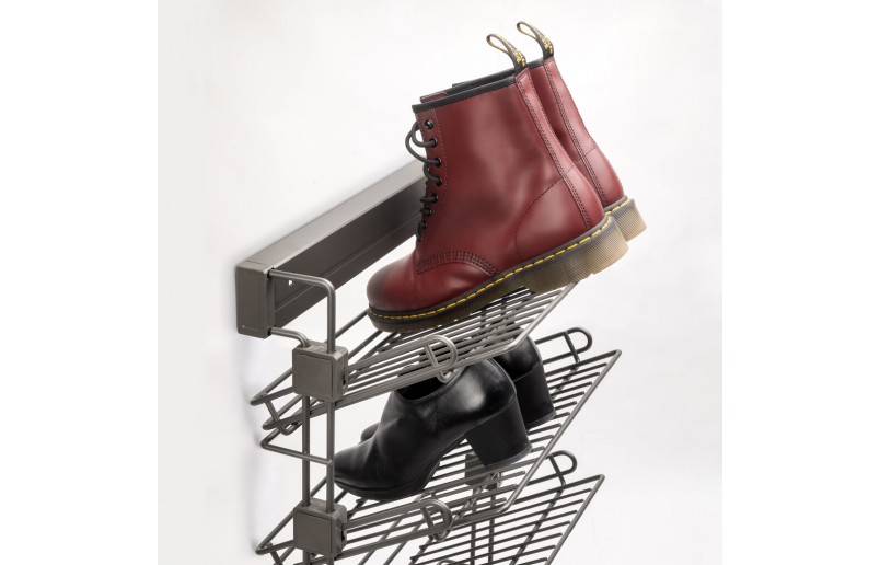 Pull-out shoe rack for wall mounting Titanium 