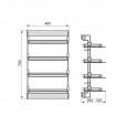 Pull-out shoe rack for wall mounting Titanium 