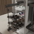 Pull-out shoe rack for wall mounting Titanium 