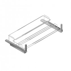 Ausziehbares und in der Breite verstellbares Schuhregal mit Frontbefestigung