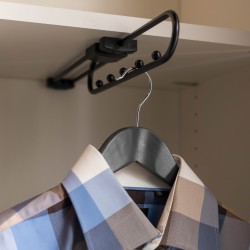 Ausziehbare Kleiderstange Mattschwarz, in 3 Größen