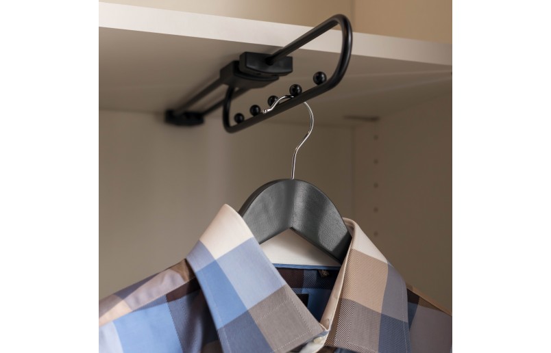 Ausziehbare Kleiderstange mattschwarz in 3 Größen - GUZ