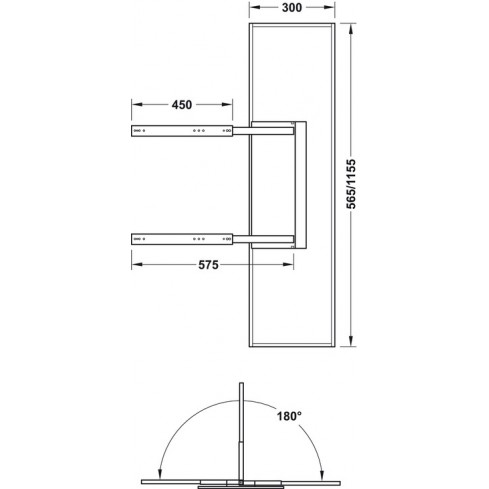 Pull-out and swivel cabinet mirror silver 115x30 cm