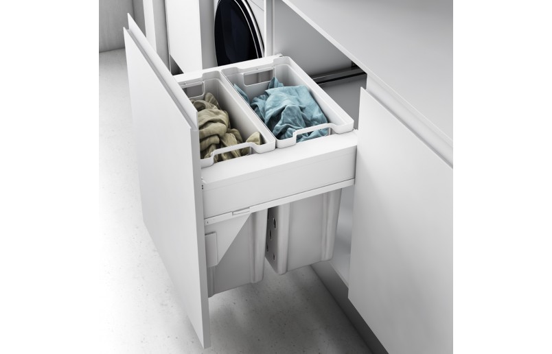 Laundry basket 40+40 liters removable front mounting - WAS483233