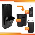 Laundry sorter black plastic with 3 compartments, total 124 liters