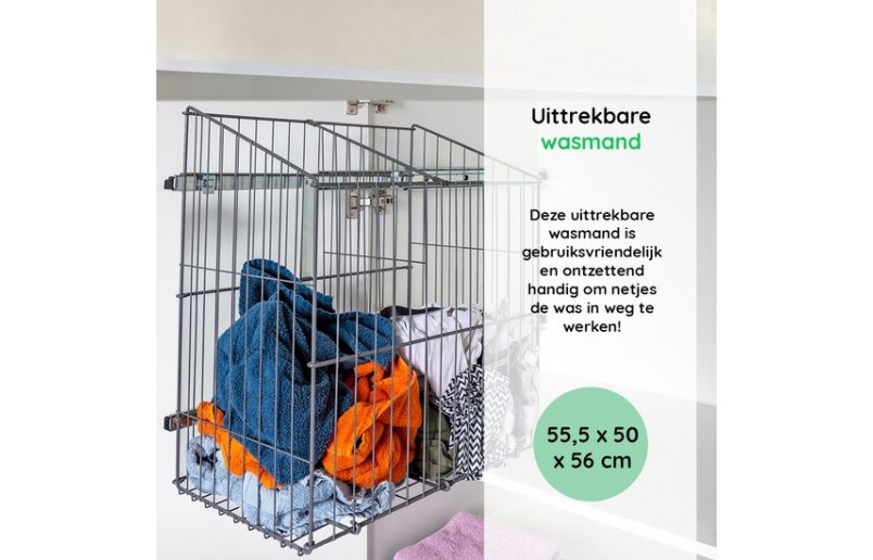 Wash basket flush-mounted pull-out with compartment divider - WAS6428