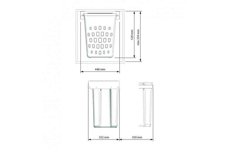Wash basket undermount fully extendable - WAS483243