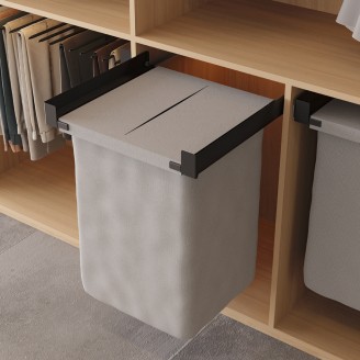 Ausziehbarer Wäschekorb aus Stoff in 2 Breiten. 