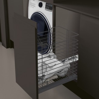 Wäschekorb aus Stahl in Anthrazit für die Frontmontage, in 4 Größen