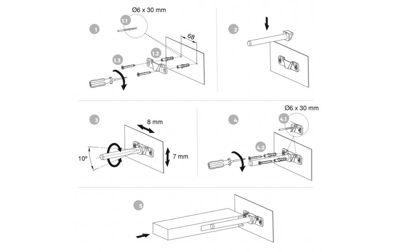 Schwebende unsichtbare Regalstützen - ZWLP9030