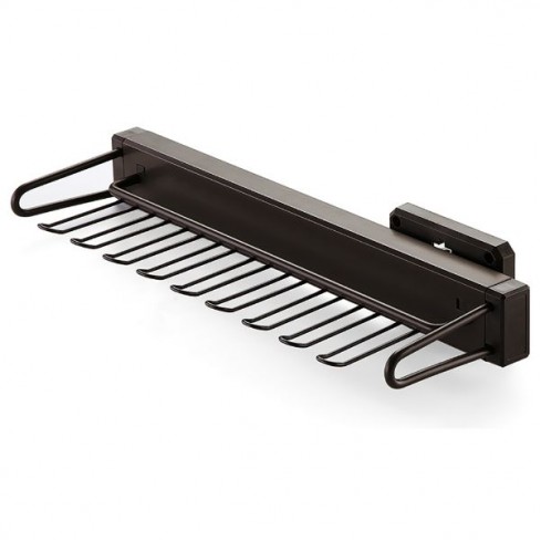 Pull-out mocha tie rack with softclose