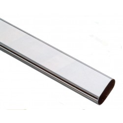 Kleiderstange chrom Metall oval Dickwandung, Länge 90 - 120 - 150 - 200 cm