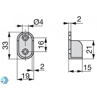 Schrank Rutenhalter niedrig (Seitenwand)  Schrank Rutenhalter niedrig (Seitenwand)