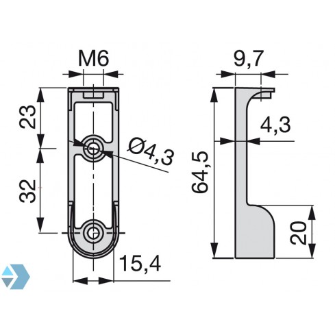 Stangenhalter für Schränke (Seitenwand oder unter dem Regal)  Stangenhalter für Schränke (Seitenwand oder unter dem Regal)