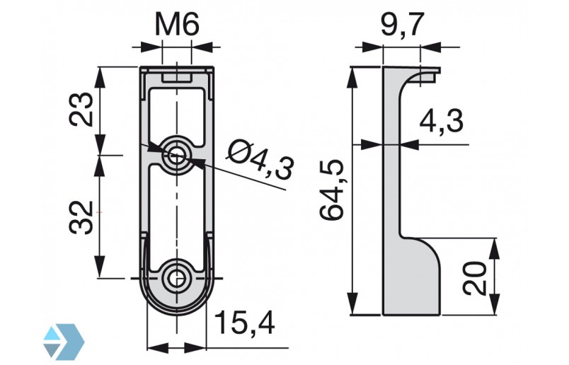 Regalhalter (Seitenwand oder unter dem Regal) - KRH311626