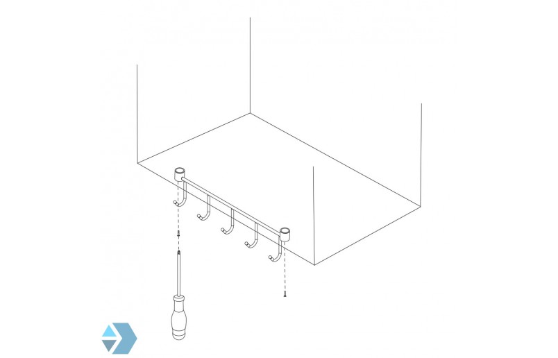 Küchengarderobe mit Regal und Wandhalterung - KKS330