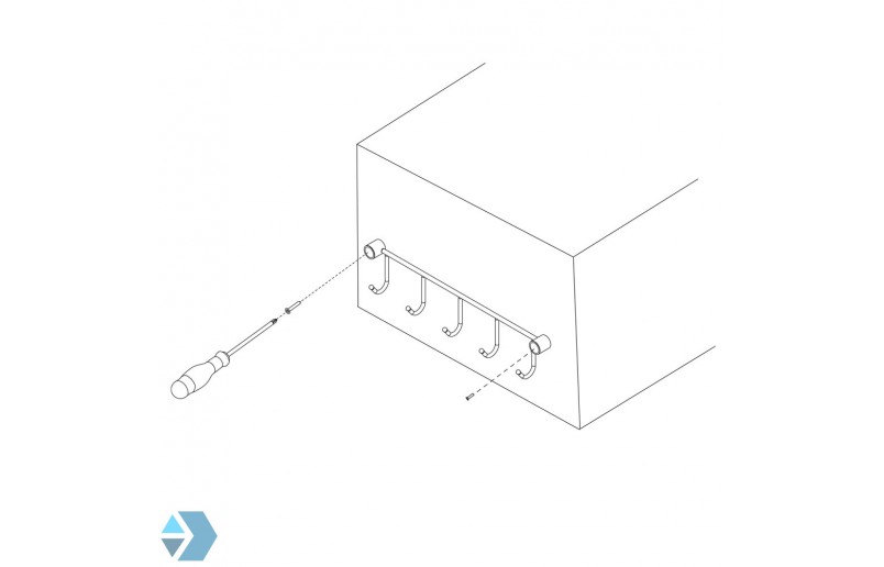 Küchengarderobe mit Regal und Wandhalterung - KKS330