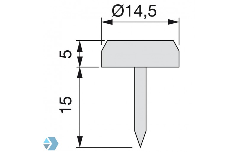 Möbelgleiter 15 mm mit Nagel - MG15