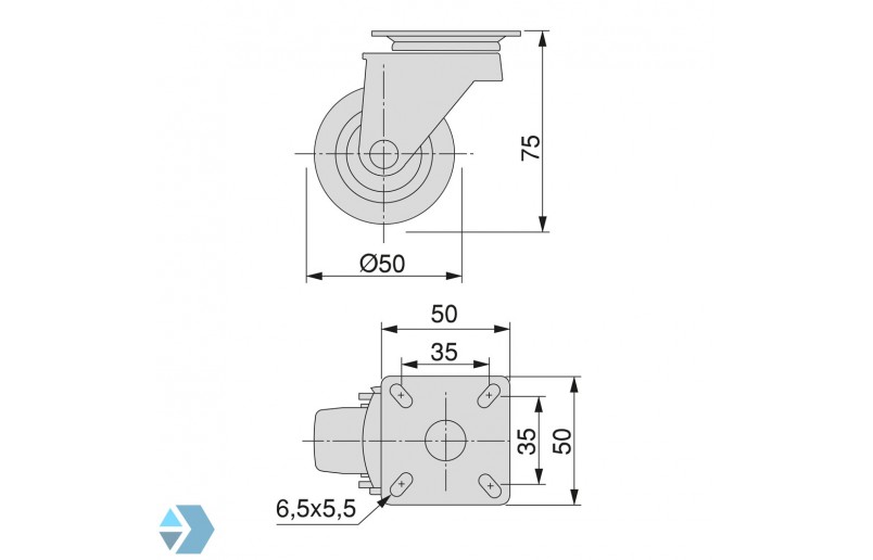 Furniture casters black rubber in set of 4 pieces (2 heights) - MWZW