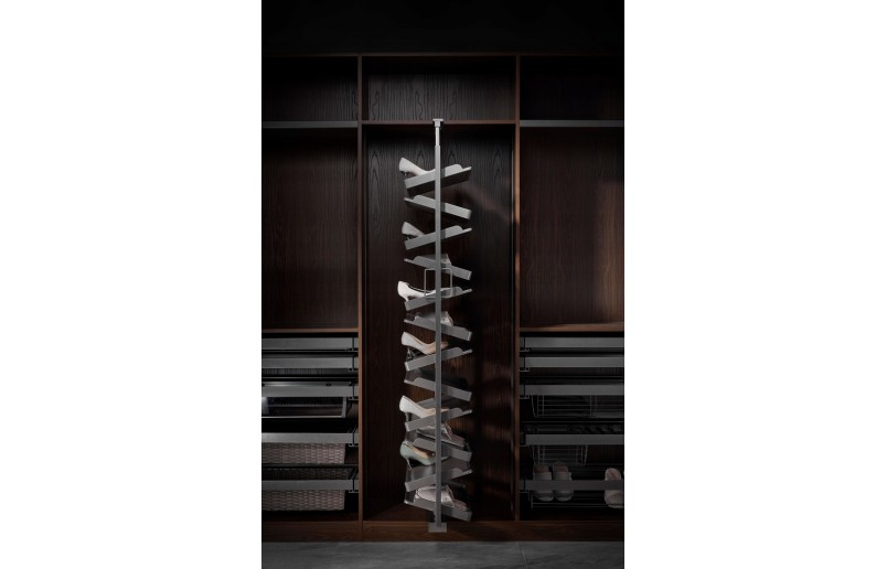 Schuhkarussell anthrazit für 36 Paar Schuhe, 360° drehbar - IT2208GR