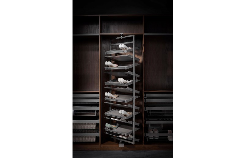 Schuhkarussell anthrazit für 36 Paar Schuhe, 360° drehbar - IT2208GR
