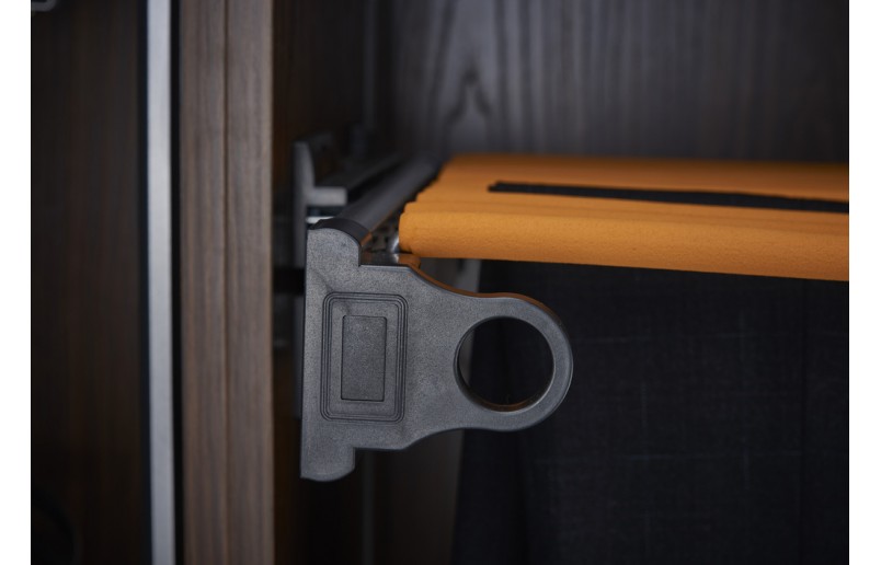 Luxuriöser Hosenhalter ausziehbar anthrazit-orange, Seitenmontage mit Softclose 10 Hosen - IT2001OR