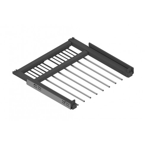 Hosenhalter de luxe ausziehbar mit Zubehörfach anthrazit, in der Breite verstellbar.