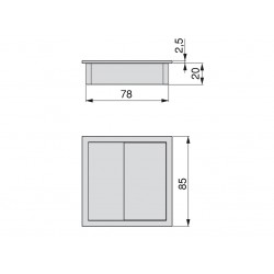 Cable entry square white plastic