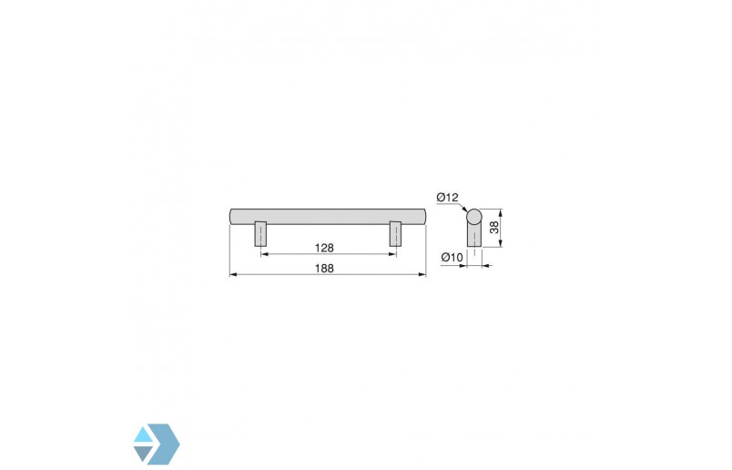 Stangengriff Edelstahl-Look in verschiedenen Größen - STG