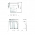 Laundry basket 40+40 liters removable front mounting - WAS483233